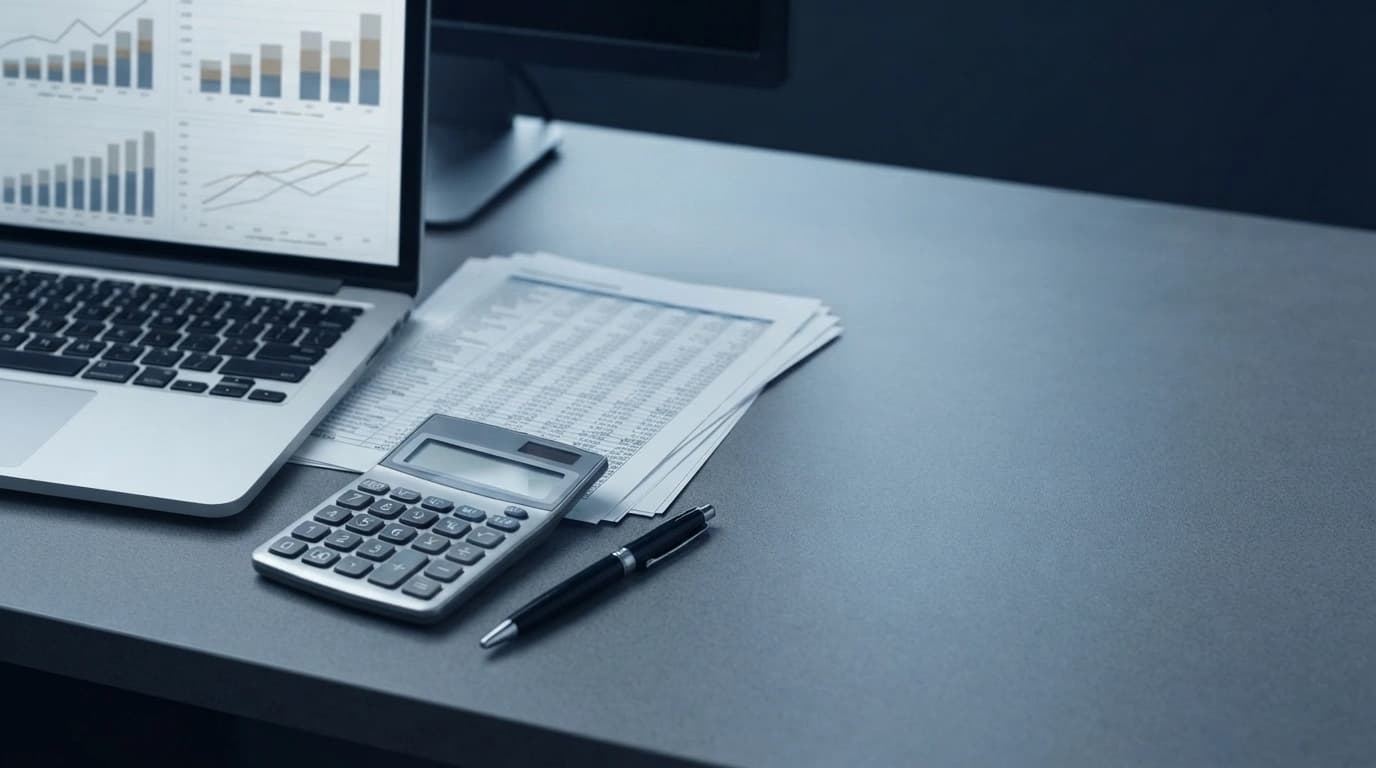 Financial spreadsheets, charts and a calculator modelling EV dealership setup cost — a Vinfast Auto Dealer estimate.